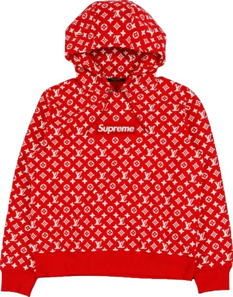 sup x lv box logo hooded sweatshirt red|supreme x louis vuitton logo.